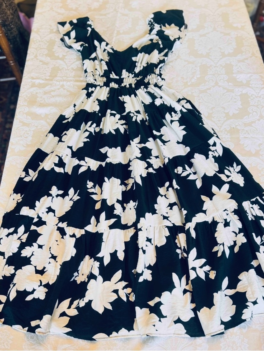 Rachel Zoe Floral Smocked Waist Maxi Dress Sz medium